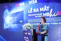 Bà Đặng Tuyết Dung, Giám đốc Visa Việt Nam và Lào phát biểu tại sự kiện