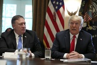 Ngoại trưởng Mỹ Mike Pompeo và Tổng thống Mỹ Donald Trump. Ảnh: Getty Images.