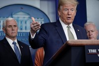 Tổng thống Mỹ Donald Trump tại cuộc họp báo ngày 17/3 ở Nhà Trắng. Ảnh: Getty Images.