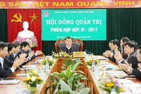 Thống đốc NHNN kiêm Chủ tịch HĐQT Ngân hàng Chính sách xã hội Lê Minh Hưng chủ trì phiên họp