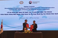 Thống đốc Ngân hàng Nhà nước Lê Minh Hưng và ông JongKu Choi, Chủ tịch FSC ký Bản ghi nhớ về hợp tác trong lĩnh vực đổi mới tài chính