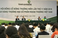 Ông Nghiêm Xuân Thành, Chủ tịch HĐQT Vietcombank phát biểu tại ĐHCĐ