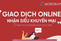 “Giao dịch online, nhận siêu khuyến mại” hơn 1,5 tỷ đồng dành cho chủ thẻ Agribank 