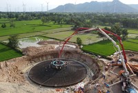 Công trường thi công nhà máy điện gió Lợi Hải 2 công suất 29 MW, tỉnh Ninh Thuận