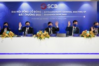 Đoàn Chủ tọa đoàn làm việc tại Đại hội.