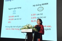 Bà Nguyễn Thị Hồng, Thống đốc Ngân hàng Nhà nước Việt Nam phát biểu tại sự kiện