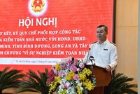 Tổng Kiểm toán nhà nước Ngô Văn Tuấn phát biểu tại Hội nghị.