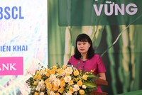 Bà Phùng Thị Bình, Phó tổng giám đốc Agribank phát biểu tại Hội nghị