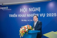 Vụ Trưởng Vụ Thanh toán NHNN Phạm Anh Tuấn phát biểu chỉ đạo tại hội nghị