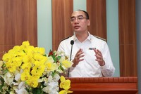 Phó Tổng Kiểm toán Nhà nước Bùi Quốc Dũng phát biểu tại Hội nghị diễn tập thực chiến an toàn thông tin trên hệ thống công nghệ thông tin của Kiểm toán Nhà nước.