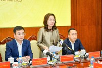 Bà Hà Thu Giang, Vụ trưởng Vụ Tín dụng các ngành kinh tế, NHNN chia sẻ tại Họp báo