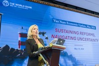 Bà Mariam J. Sherman, Giám đốc WB phụ trách Việt Nam, Campuchia và Lào, Việt Nam phát biểu tại sự kiện