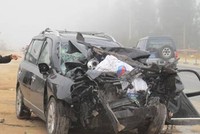 Chiếc xe 7 chỗ gặp nạn ngày mùng 8 Tết tại Quảng Bình