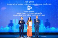 Năm 2025, VBI vươn lên vị trí thứ 3 trong Top 10 Công ty bảo hiểm phi nhân thọ uy tín Việt Nam 