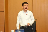 Bộ trưởng Công Thương Nguyễn Hồng Diên giải trình tại tổ về Luật Dầu khí (sửa đổi) chiều 3/6 (Ảnh: M.M)