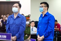 Bị cáo Đỗ Thành Nhân (trái) nhận án 5 năm 6 tháng tù; bị cáo Đỗ Đức Nam nhận án 4 năm tù