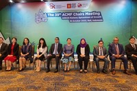 Các đại biểu tham dự Hội nghị Chủ tịch Diễn đàn Thị trường vốn ASEAN (ACMF) lần thứ 39 tại Bali (Indonesia) ngày 16/10.