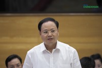 Thứ trưởng Bộ Tài nguyên và Môi trường Lê Minh Ngân trả lời tại họp báo Chính phủ chiều 7/9 9Ảnh: M.Minh