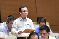 Đại biểu Trần Văn Tuấn (đoàn Bắc Giang) phát biểu tại Hội trường chiều 21/5.