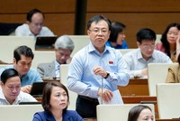 Đại biểu Nguyễn Công Long (đoàn Đồng Nai phát biểu tại hội trường sáng 7/11