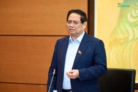 Thủ tướng Chính phủ Phạm Minh Chính phát biểu chỉ đạo tại họp tổ Quốc hội sáng 23/5 (Ảnh: M.Minh)