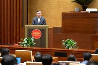 Bộ trưởng Bộ Tài chính Ngô Văn Tuấn Phát biểu tiếp thu, giải trình ý kiến của các đại biểu Quốc hội góp ý về dự án Luật sau phiên thảo luận sáng 23/4