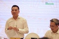 Thứ trưởng Bộ Nông nghiệp và Môi trường Đặng Ngọc Điệp thông tin về việc tháo gỡ khó khăn cho xuất khẩu sầu riêng tại Họp báo Chính phủ chiều 3/9 - Ảnh: Minh Minh
