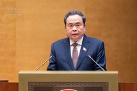 Chủ tịch Quốc hội Trần Thanh Mẫn phát biểu khai mạc Kỳ họp thứ hai- Quốc hội khoá XVI sáng 17/10 (Ảnh: Cổng TTĐT Quốc hội)
