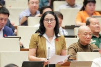 ĐBQH Nguyễn Thị Lan (TP. Hà Nội) phát biểu thảo luận chiều 30/10.