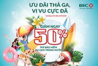 BIC giảm phí 50% cho khách hàng tham gia bảo hiểm du lịch trong nước