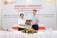 Lễ ký kết hợp đồng thuê lại đất giữa Công ty TNHH HAOHUA (Việt Nam) và chủ đầu tư KCN Minh Hưng Sikico diễn ra ngày 8/9. 