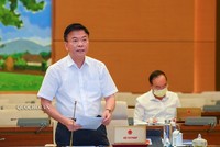 Bộ trưởng Bộ Tư pháp Lê Thành Long báo cáo Ủy ban Thường vụ Quốc hội sáng 14/9.