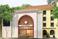 Phối cảnh một cửa lên của nhà ga C9 tuyến metro số 2 Hà Nội trên đường Đinh Tiên Hoàng.