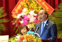 Thủ tướng Chính phủ Nguyễn Xuân Phúc phát biểu tại Đại hội Đảng bộ tỉnh Nghệ An lần thứ XIX sáng nay