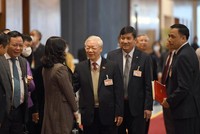 Tổng Bí thư, Chủ tịch nước Nguyễn Phú Trọng và các vị đại biểu dự Đại hội.