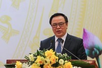 Trưởng ban Đối ngoại Trung ương, ông Hoàng Bình Quân thông tin về kết quả Đại hội XIII đến các đoàn Ngoại giao và các tổ chức quốc tế tại Việt Nam.