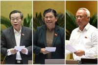 Từ trái sang phải là các Phó chủ tịch Quốc hội Phùng Quốc Hiển, Tòng Thị Phóng, Uông Chu Lưu.