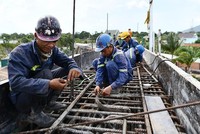 Thi công Dự án cao tốc Bắc - Nam, đoạn Phan Thiết - Dầu Giây. Ảnh: Phạm Hoàng