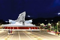 Phối cảnh tượng đài khu lưu niệm đồng bào miền Nam tập kết ra Bắc