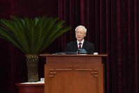 Tổng Bí thư Nguyễn Phú Trọng phát biểu khai mạc Hội nghị.