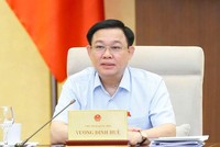 Chủ tịch Quốc hội Vương Đình Huệ phát biểu tại phiên thảo luận.