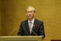 Chủ nhiệm Uỷ ban Tài chính - Ngân sách Nguyễn Phú Cường giải trình ý kiến đại biểu trước khi Quốc hội bấm nút .