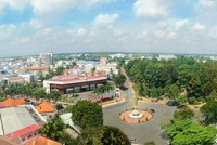 Một góc thành phố Long Xuyên, tỉnh An Giang. Ảnh: Hữu Trực