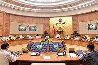 Hội nghị trực tuyến của Thường trực Chính phủ với một số địa phương sáng 15/8.