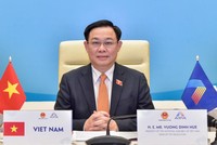 Chủ tịch Quốc hội Vương Đình Huệ phát biểu tại AIPA 42, chiều 23/8. (Ảnh: Duy Linh). 