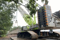 Trụ tuabin điện gió tại dự án HBRE Gia Lai được vận chuyển về công trường thi công