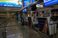 Các quầy làm thủ tục dành cho hành khách trước khi lên máy bay tại sân bay Tân Sơn Nhất ngừng hoạt động từ cuối tháng 7/2021 đến nay.