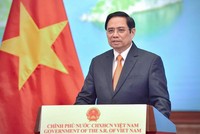 Thủ tướng khẳng định, Việt Nam sẵn sàng cùng các nước xây dựng khung pháp lý phù hợp, giúp kinh tế số phát triển mạnh mẽ. (Ảnh: Nhật Bắc)