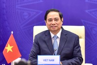 Thủ tướng Phạm Minh Chính dẫn đầu Đoàn Việt Nam tham dự Hội nghị (Ảnh: Nhật Bắc)