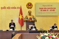 Phó chủ tịch Quốc hội Nguyễn Đức Hải phát biểu tại toạ đàm sáng 27/9